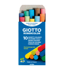 Gessetti Robercolor - lunghezza 80mm con diametro 10mm - colorati - Giotto - Scatola 10 gessetti tondi Gessetti Robercolor - lunghezza 80mm con diametro 10mm - colorati - Giotto - Scatola 10 gessetti tondi