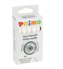 Gessetti tondi - ø 9x80 mm - bianco - Primo - Scatola 10 gessetti tondi Gessetti tondi - ø 9x80 mm - bianco - Primo - Scatola 10 gessetti tondi