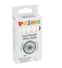 Gessetti tondi - ø 9x80 mm - bianco - Primo - Scatola 10 gessetti tondi Gessetti tondi - ø 9x80 mm - bianco - Primo - Scatola 10 gessetti tondi