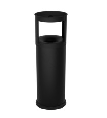 Gettacarte autoestinguente con posacenere - 25 L - diametro 25 cm - H 80 cm - acciaio - nero - Stilcasa Gettacarte autoestinguente con posacenere - 25 L - diametro 25 cm - H 80 cm - acciaio - nero - Stilcasa