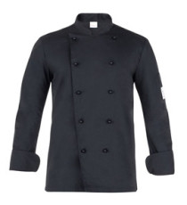 Giacca cuoco Adriano - da uomo - manica lunga - taglia M - nero - Giblor's Giacca cuoco Adriano - da uomo - manica lunga - taglia M - nero - Giblor's