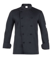Giacca cuoco Adriano - da uomo - manica lunga - taglia M - nero - Giblor's Giacca cuoco Adriano - da uomo - manica lunga - taglia M - nero - Giblor's