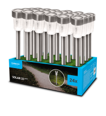 Lampada solare da giardino GS003 led 1,2W misura 31x4.7cm - IP44 lampione, segnapassi ad energia solare con pannello incorporato