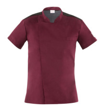 Giacca cuoco Thiago - da uomo - manica corta - taglia M - bordeaux - Giblor's Giacca cuoco Thiago - da uomo - manica corta - taglia M - bordeaux - Giblor's