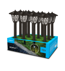 Lampada solare da giardino GS005 led 1,2W misura 34.7x8cm - IP44 lampione, segnapassi ad energia solare con pannello incorporato