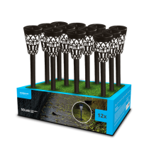 Lampada solare da giardino GS006 led 1,2W misura 37.5x7cm - IP44 lampione, segnapassi ad energia solare con pannello incorporato