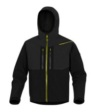Giacca Softshell Horten - tessuto Softshell/poliestere/elastan - con cappuccio - taglia M - nero/giallo - Deltaplus Giacca Softshell Horten - tessuto Softshell/poliestere/elastan - con cappuccio - taglia M - nero/giallo - Deltaplus