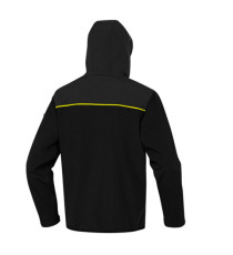 Giacca Softshell Horten - tessuto Softshell/poliestere/elastan - con cappuccio - taglia XL - nero/giallo - Deltaplus Giacca Softshell Horten - tessuto Softshell/poliestere/elastan - con cappuccio - taglia XL - nero/giallo - Deltaplus