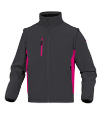 Giacca Softshell MySen 2 - tessuto Softshell/poliestere/elastan - taglia M - grigio/fucsia - Deltaplus Giacca Softshell MySen 2 - tessuto Softshell/poliestere/elastan - taglia M - grigio/fucsia - Deltaplus