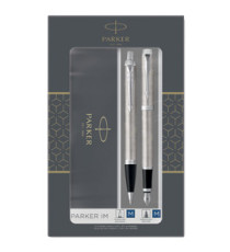 Gift Set DUO - IM stainless steel sfera + stilografica - punta media - Parker Gift Set DUO - IM stainless steel sfera + stilografica - punta media - Parker