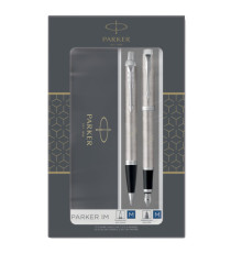 Gift Set DUO - IM stainless steel sfera + stilografica - punta media - Parker Gift Set DUO - IM stainless steel sfera + stilografica - punta media - Parker