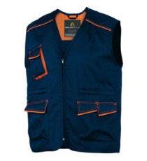 Gilet da lavoro Panostyle M6GIL - sargia/poliestere/cotone - taglia L - blu/arancio - Deltaplus Gilet da lavoro Panostyle M6GIL - sargia/poliestere/cotone - taglia L - blu/arancio - Deltaplus