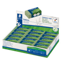 Gomma Eco 526 - 43 x 19 x 13 mm - per matita - verde - Staedtler - conf. 30 pezzi