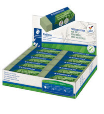 Gomma Eco 526 - 65 x 23 x 13 mm - per matita - verde - Staedtler - conf. 20 pezzi