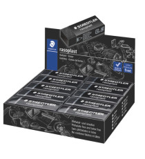 Gomma Rasoplast - 63 x 13 x 23 mm - nero per matita - Staedtler - box 20 pezzi