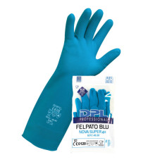 Guanti alimentari MPFB411 - in lattice felpato - taglia M - blu - Icoguanti