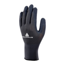 Guanti da lavoro VE630 - poliestere - palmo lattice - taglia 08 - grigio/nero - Deltaplus Guanti da lavoro VE630 - poliestere - palmo lattice - taglia 08 - grigio/nero - Deltaplus