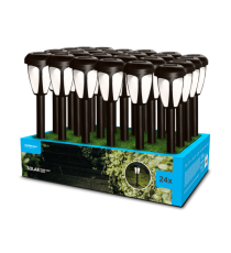 Lampada solare da giardino GS009 led 1,2W misura 39x6.8cm - IP44 lampione, segnapassi ad energia solare con pannello incorporato