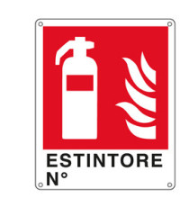 Cartello segnalatore -  25x31 cm - ESTINTORE N° - alluminio - Cartelli Segnalatori Cartello segnalatore -  25x31 cm - ESTINTORE N° - alluminio - Cartelli Segnalatori