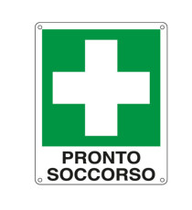 Cartello segnalatore - 12x14,5 cm - PRONTO SOCCORSO - alluminio - Cartelli Segnalatori Cartello segnalatore - 12x14,5 cm - PRONTO SOCCORSO - alluminio - Cartelli Segnalatori