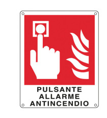 Cartello segnalatore - 12x14,5 cm - PULSANTE ALLARME ANTINCENDIO - alluminio - Cartelli Segnalatori Cartello segnalatore - 12x14,5 cm - PULSANTE ALLARME ANTINCENDIO - alluminio - Cartelli Segnalatori