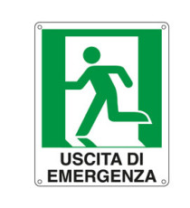 Cartello segnalatore - 25x31 cm - USCITA DI EMERGENZA (sinistra) - alluminio - Cartelli Segnalatori Cartello segnalatore - 25x31 cm - USCITA DI EMERGENZA (sinistra) - alluminio - Cartelli Segnalatori
