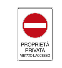 Cartello segnalatore - 30x20 cm - PROPRIETA' PRIVATA VIETATO L'ACCESSO - alluminio - Cartelli Segnalatori Cartello segnalatore - 30x20 cm - PROPRIETA' PRIVATA VIETATO L'ACCESSO - alluminio - Cartelli Segnalatori