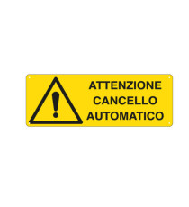 Cartello segnalatore - 35x12,5 cm - ATTENZIONE CANCELLO AUTOMATICO - alluminio - Cartelli Segnalatori Cartello segnalatore - 35x12,5 cm - ATTENZIONE CANCELLO AUTOMATICO - alluminio - Cartelli Segnalatori