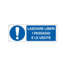 Cartello segnalatore - 35x12,5 cm - LASCIARE LIBERI I PASSAGGI E LE USCITE - alluminio - Cartelli Segnalatori Cartello segnalatore - 35x12,5 cm - LASCIARE LIBERI I PASSAGGI E LE USCITE - alluminio - Cartelli Segnalatori