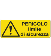Cartello segnalatore - 35x12,5 cm - PERICOLO LIMITE DI SICUREZZA - alluminio - Cartelli Segnalatori Cartello segnalatore - 35x12,5 cm - PERICOLO LIMITE DI SICUREZZA - alluminio - Cartelli Segnalatori