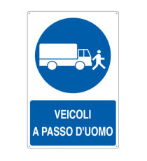 Cartello segnalatore - 50x70 cm - VEICOLI A PASSO D'UOMO - alluminio - Cartelli Segnalatori Cartello segnalatore - 50x70 cm - VEICOLI A PASSO D'UOMO - alluminio - Cartelli Segnalatori