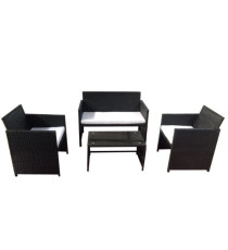 Salotto Valencia - nero/bianco - Garden Friend - set 4 elementi