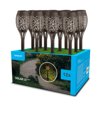 Lampada solare da giardino GS013 led 1,2W misura 38x5cm - IP44 lampione, segnapassi ad energia solare con pannello incorporato Lampada solare da giardino GS013 led 1,2W misura 38x5cm - IP44 lampione, segnapassi ad energia solare con pannello incorporato