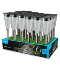 Lampada solare da giardino GS020 led 1,2W misura 34.5x6.5cm IP44 lampione, segnapassi ad energia solare con pannello incorporato Lampada solare da giardino GS020 led 1,2W misura 34.5x6.5cm IP44 lampione, segnapassi ad energia solare con pannello incorporato