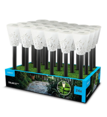 Lampada solare da giardino GS023 led 1,2W misura 34.5x7.5cm IP44 lampione, segnapassi ad energia solare con pannello incorporato Lampada solare da giardino GS023 led 1,2W misura 34.5x7.5cm IP44 lampione, segnapassi ad energia solare con pannello incorporato