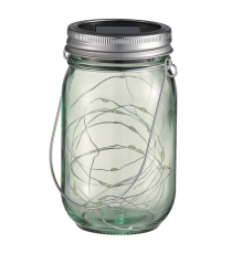 Lampada solare da giardino a barattolo DS005 led 1,2W  misura 13x8cm IP44 lampione segnapassi con pannello incorporato