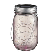 Lampada solare da giardino a barattolo DS005 led 1,2W  misura 13x8cm IP44 lampione segnapassi con pannello incorporato Lampada solare da giardino a barattolo DS005 led 1,2W  misura 13x8cm IP44 lampione segnapassi con pannello incorporato