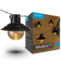 Catena luminosa solare DS008 con 10luci led, lampade a lampioncino 2700K luce calda 4.7metri IP44 da esterno Catena luminosa solare DS008 con 10luci led, lampade a lampioncino 2700K luce calda 4.7metri IP44 da esterno