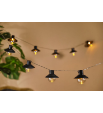 Catena luminosa solare DS008 con 10luci led, lampade a lampioncino 2700K luce calda 4.7metri IP44 da esterno Catena luminosa solare DS008 con 10luci led, lampade a lampioncino 2700K luce calda 4.7metri IP44 da esterno