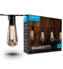 Catena luminosa solare DS010 con 10 luci led, lampadine stile ST64 2700K luce calda 4.7metri IP44 da esterno Catena luminosa solare DS010 con 10 luci led, lampadine stile ST64 2700K luce calda 4.7metri IP44 da esterno