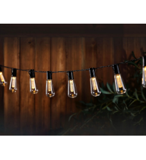 Catena luminosa solare DS010 con 10 luci led, lampadine stile ST64 2700K luce calda 4.7metri IP44 da esterno Catena luminosa solare DS010 con 10 luci led, lampadine stile ST64 2700K luce calda 4.7metri IP44 da esterno