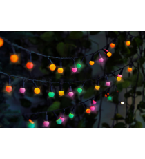 Catena luminosa solare DS011 con 50 luci led, lampadine a sfera colorate 2700-3200K luce calda 7.9metri IP44 da esterno Catena luminosa solare DS011 con 50 luci led, lampadine a sfera colorate 2700-3200K luce calda 7.9metri IP44 da esterno
