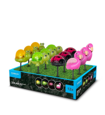 Lampada solare da giardino animaletto DS002 led 1,2W  misura 7.5x6x14cm IP44 segnapassi con pannello incorporato