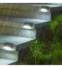 3pz lampada solare da giardino per gradini e recinzioni WS121 led misura 8x4cm IP44 segnapassi con pannello incorporato 3pz lampada solare da giardino per gradini e recinzioni WS121 led misura 8x4cm IP44 segnapassi con pannello incorporato