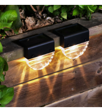 2pz lampada solare da giardino per gradini e recinzioni WS109 led Rgb multicolore 9x6cm IP44 segnapassi con pannello incorporato 2pz lampada solare da giardino per gradini e recinzioni WS109 led Rgb multicolore 9x6cm IP44 segnapassi con pannello incorporato