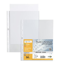 Buste forate Atla - pesante - buccia - 22 x 30 cm - trasparente - Sei Rota - conf. 50 pezzi