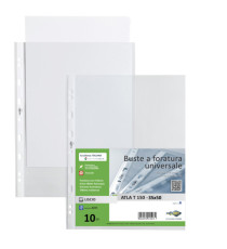 Buste forate Atla T - pesante - liscio - 35 x 50 cm - trasparente - Sei Rota - conf. 10 pezzi Buste forate Atla T - pesante - liscio - 35 x 50 cm - trasparente - Sei Rota - conf. 10 pezzi
