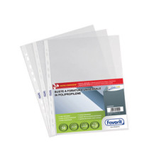 Buste forate Special PP - Linear - liscio - 22 x 30 cm - trasparente - Favorit - conf. 50 pezzi