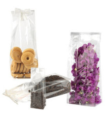 Buste Crystal - con fondo quadro - 6 x 20 + 5 cm - 40 micron - trasparenti - PNP - conf. 100 pezzi