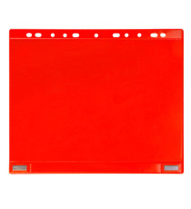 Buste forate - per supporti magnetici ad anelli - A4 - rosso - Djois - conf. 5 pezzi